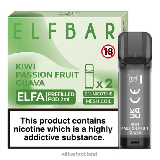 ELFBAR- elfa fyldt pod - 2ml - 20mg (2 pakke) 2X0XL117 kiwi passionsfrugt guava elfbar 600 turn on