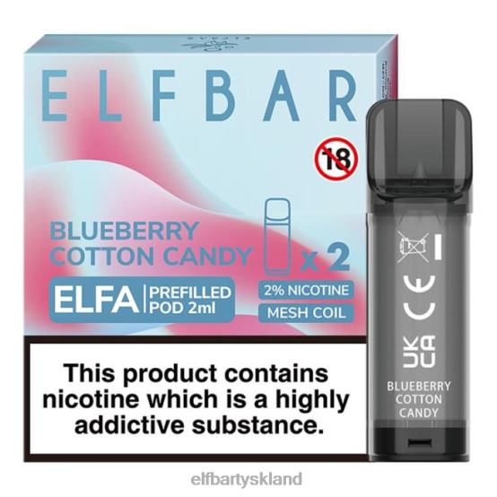 ELFBAR- elfa fyldt pod - 2ml - 20mg (2 pakke) 2X0XL124 blåbær bomuld elfbar 600