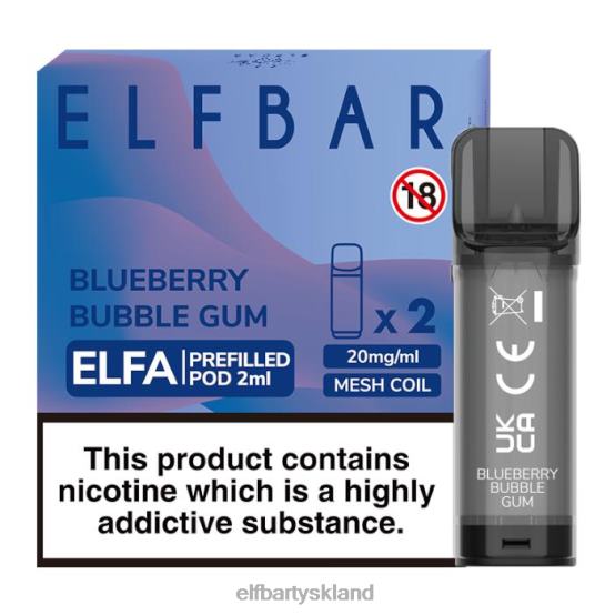 ELFBAR- elfa fyldt pod - 2ml - 20mg (2 pakke) 2X0XL126 blåbær tyggegummi elfbar danmark