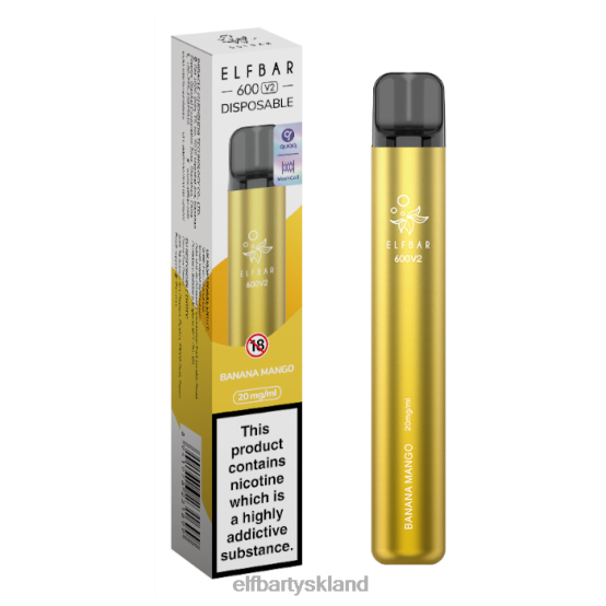 ELFBAR- 600v2 engangsvape - 20mg 2X0XL22 banan mango elf bar uden nikotin